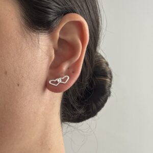 BRINCO CORAÇÕES FOLHEADO A PRATA