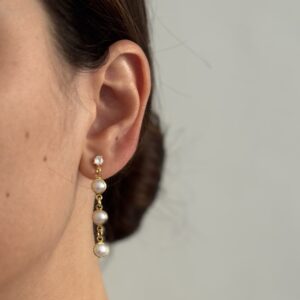 BRINCO PÉROLAS FOLHEADO