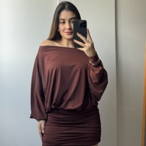 VESTIDO POLIAMIDA MARROM